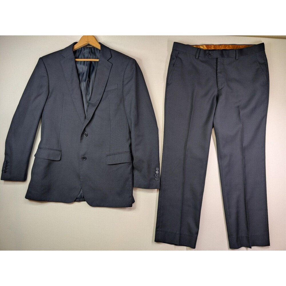 Vitarelli Men's 2-Piece Suit 40R Jacket 34W Pants Navy Blue Regular Fit Classic